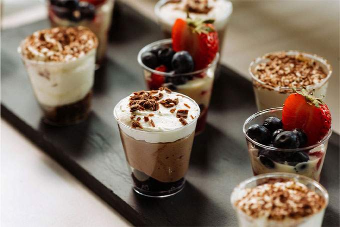 Tiramisu Mississippi Mud Pie and Berries and Cream Shooters